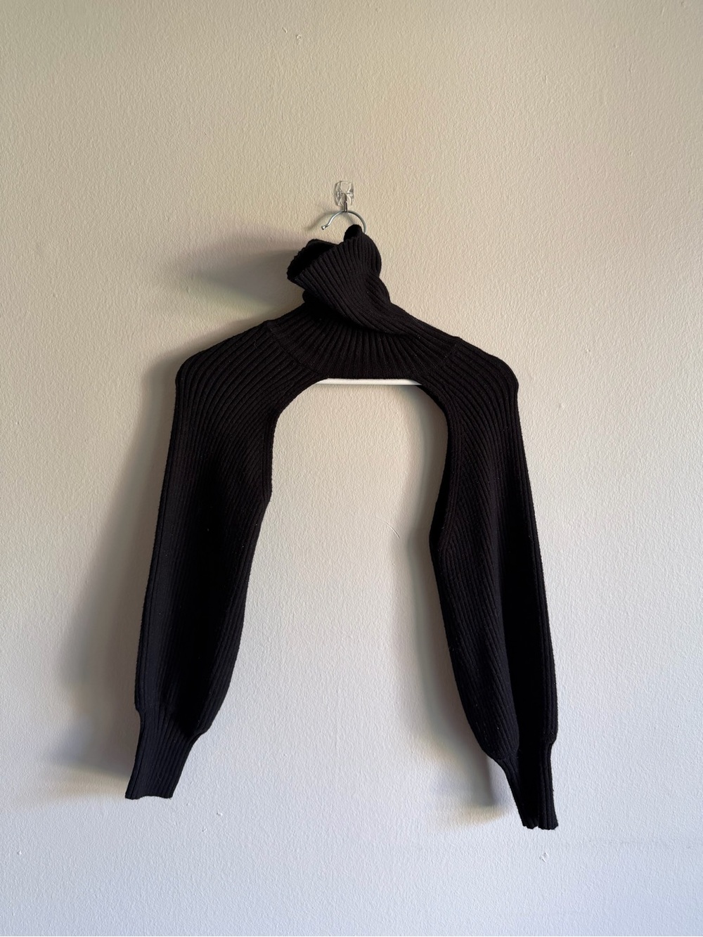 Zara Black Ribbed Turtleneck Shrug